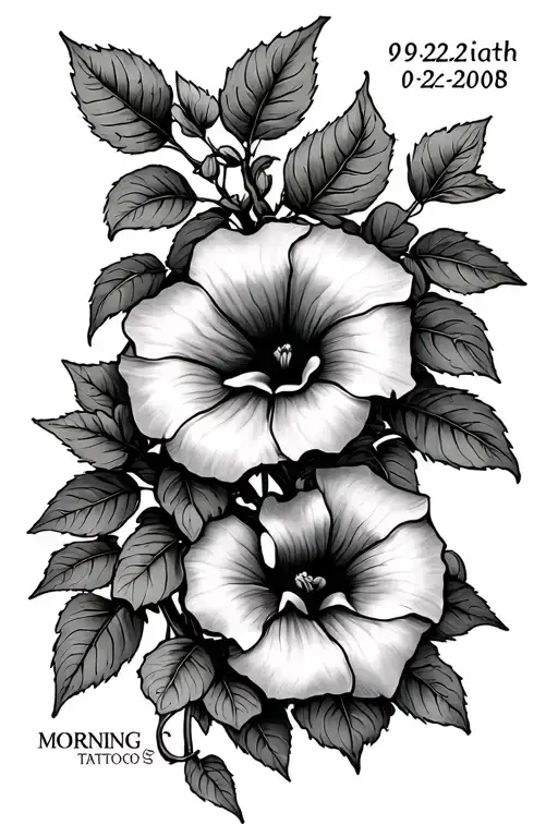 Morning Glory Vine Intertwined With Birth Date 09-22-2008