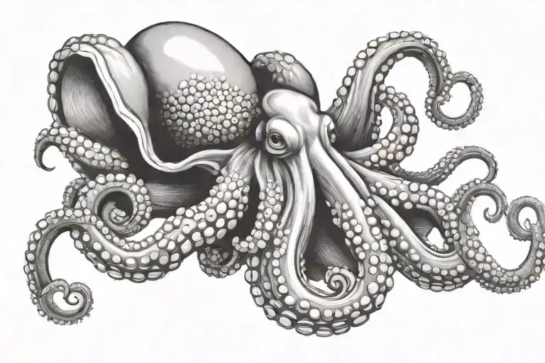 Octopus Opening A Clam Shell
