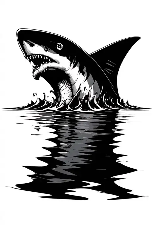 Shark Fin Emerging From The Water