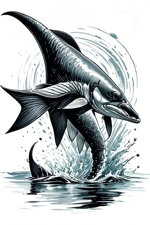 Fin Emerging From The Water