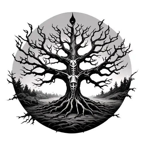Anunnaki Skeletal Leaf Tree