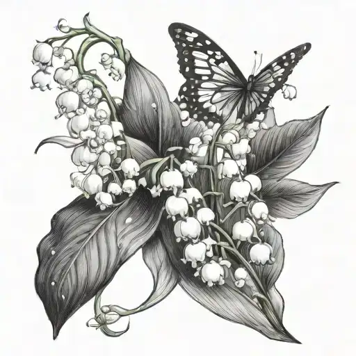 Lily Of The Valley With Butterfly