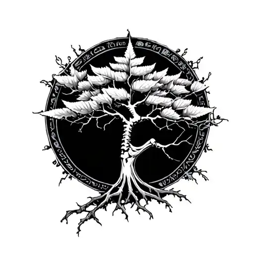 Anunnaki Skeletal Leaf Tree Branch