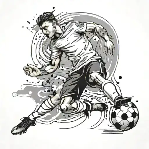 A Soccer Player Holding A Paint Palette Instead Of A Ball