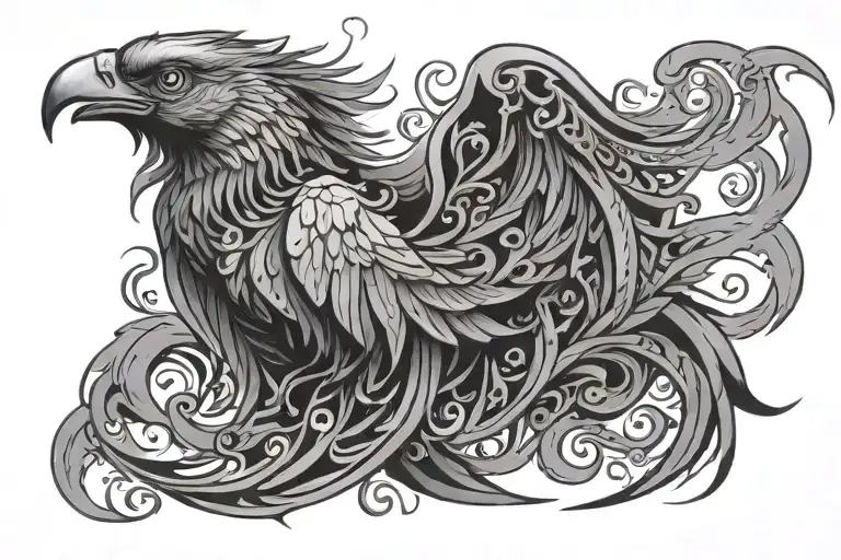 Phoenix Tribal Inspired Design Featuring