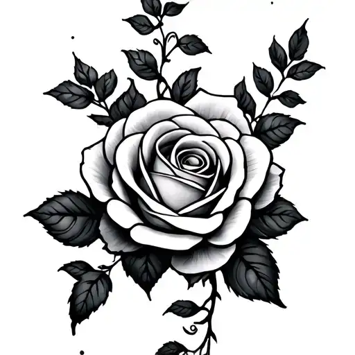 Misty In Cursive With Rose Vine