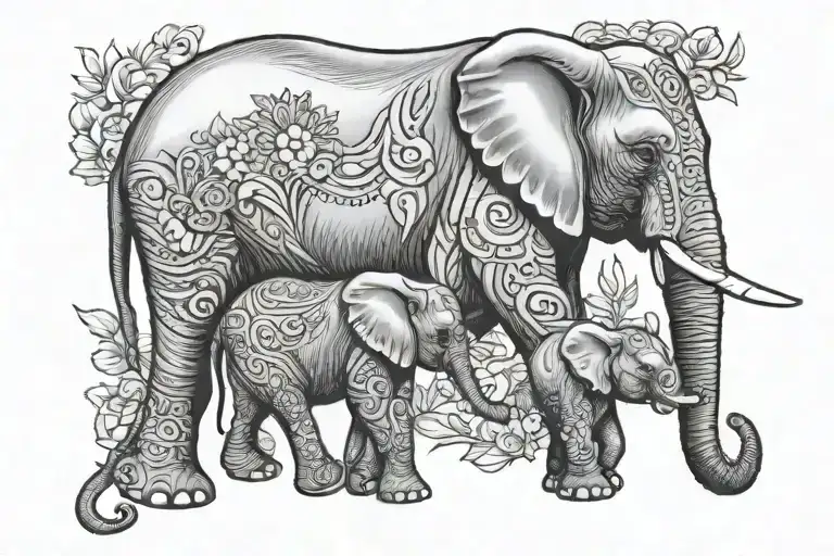 Baby Elephant With Mama Elephant And Names