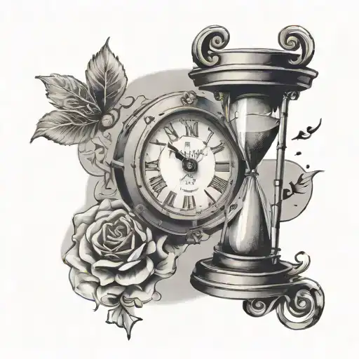 Clock Or Hourglass And Writing Wait For It