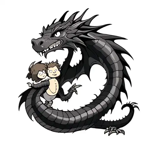 Calvin And Hobbes With Dragon