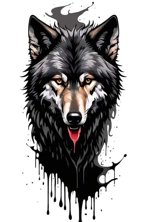 Wolf Blended By Blood Dripping