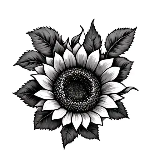 Roses Surrounding A Sunflower