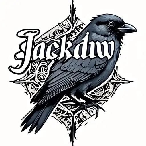 Tattoo With The Word Jackdaw