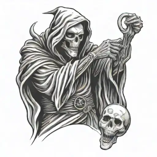 Grim Reaper Holding Dead Clown's Head