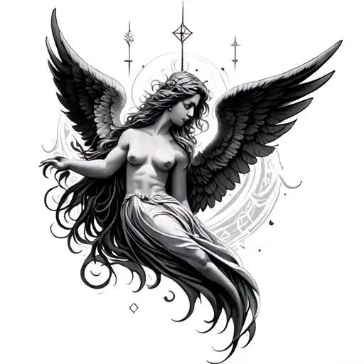 Aquarius And Angel Wings