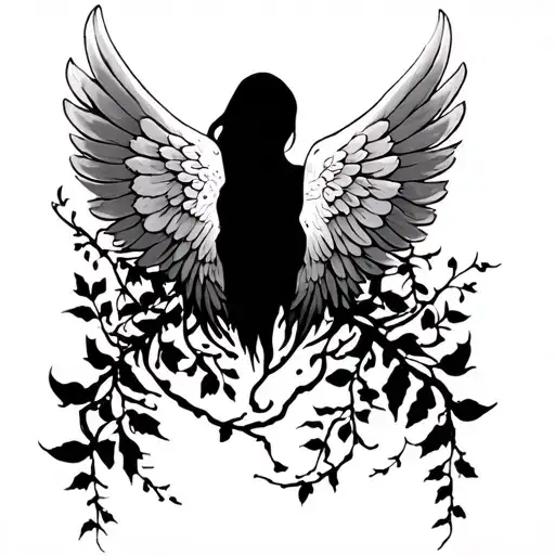 Wing Spread With Vines Wrapping