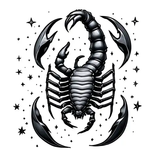 Scorpio With Stars Surrounding