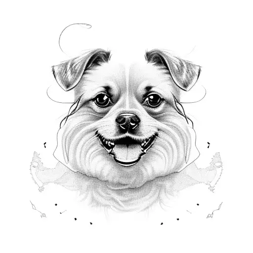 A Textile Engineer's Favorite Dog Breed Portrayed In A Black And Grey Realistic Style