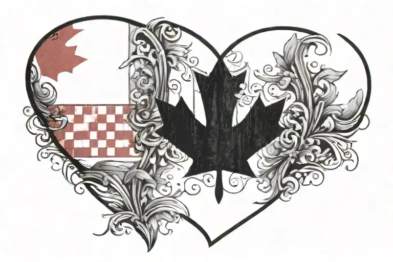 Love For Croatia And Canada Flag