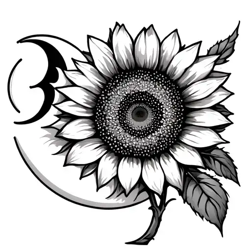 Sunflower And Crescent Moon