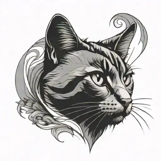 Fine Line Tattoo Cat