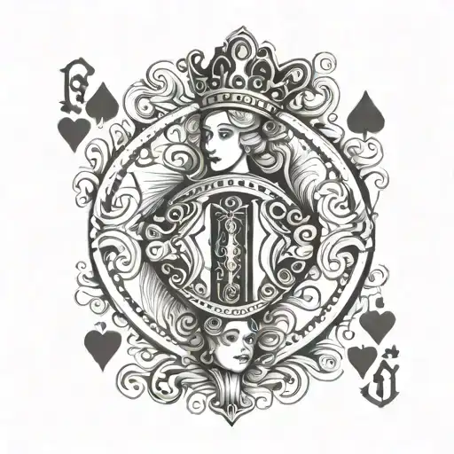 Queen Of Hearts Tattoo On Wrist Tattoo With Playing Card Design