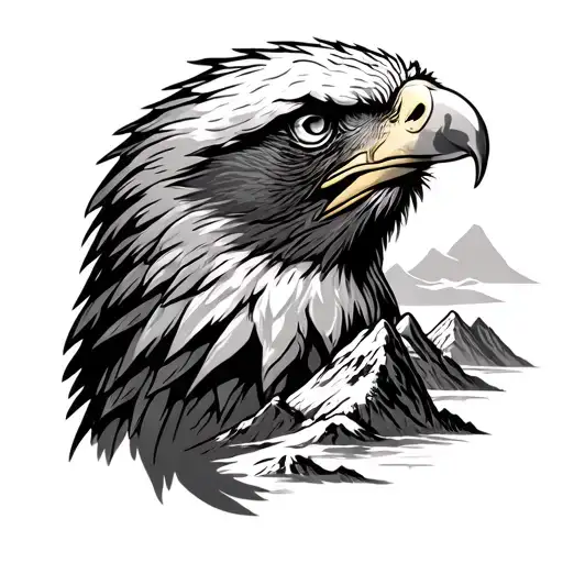 Eagle Face And Mountain Landscape