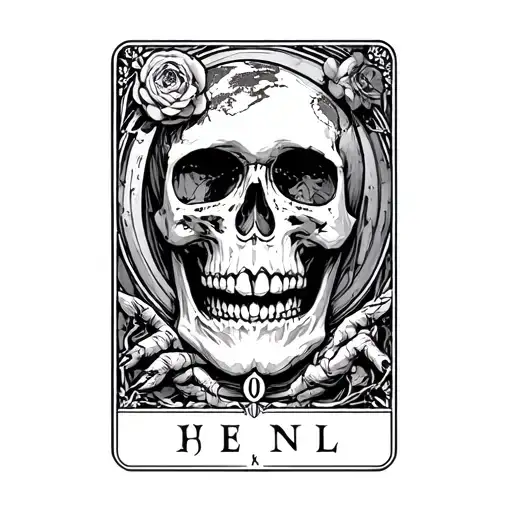 Tarot Card The World Skull