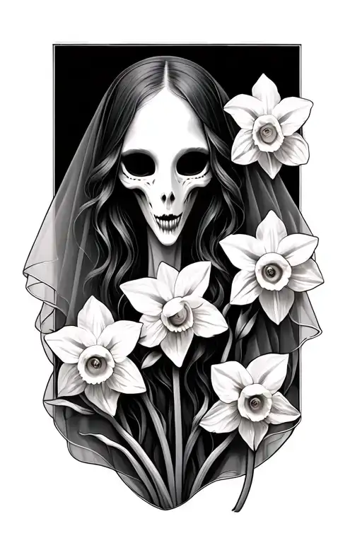 Mari Lwyd Daffodils In Veil