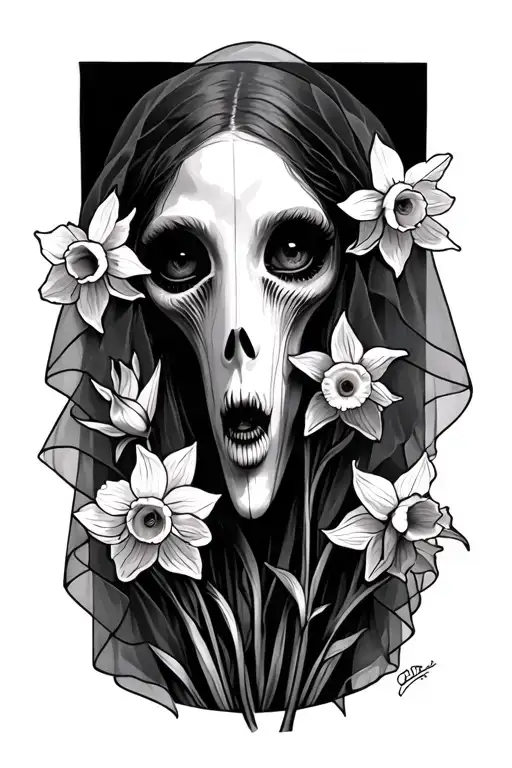 Mari Lwyd Daffodils In Veil