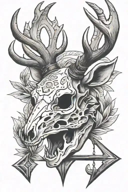 Deer Skull With Arrow