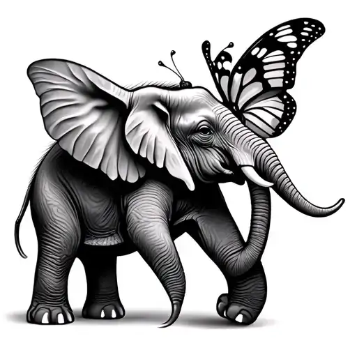 Elephant And Butterfly