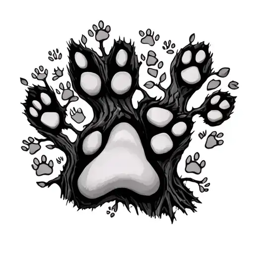 Pet Paw Prints In Tree
