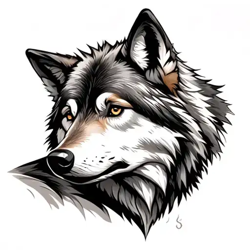 Wolf With Folded Paws