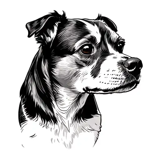 Small Outline Sketch Of A Dog