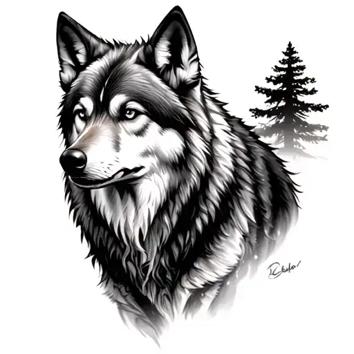 Realist Wolf In The Woods