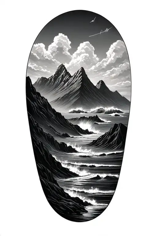 Ocean To Mountain To Desert Landscape