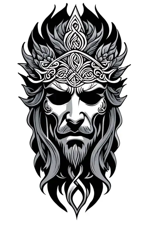 Celtic God Mask Sleeve