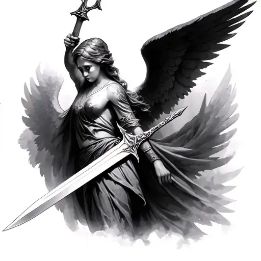 Angel Holding A Sword