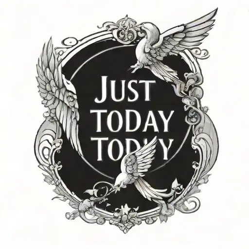 Just For Today Written Inside Surrounded Angel Wings
