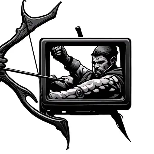 Monitor Shooting Bow And Arrow