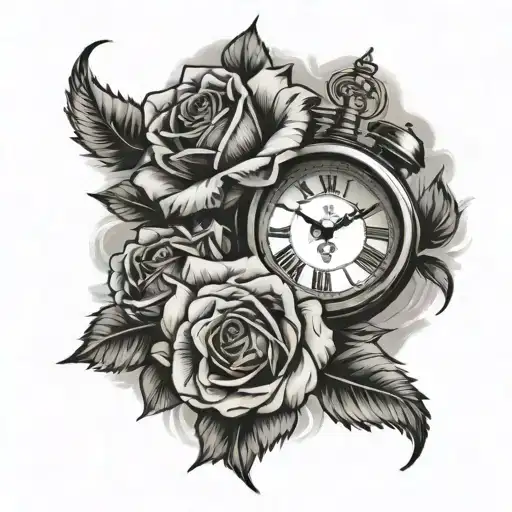 Roses And A Clock