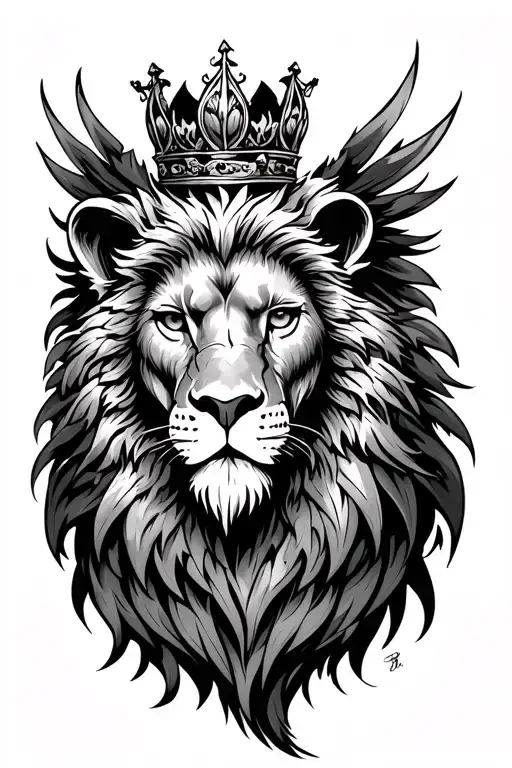 Phoenix Lion Wearing A Crown