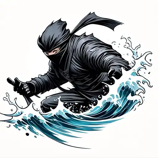 Ninja And Water Waves