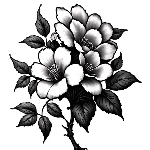 Flowers On A Straight Vine