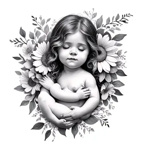 Birth Of Child With Flowers