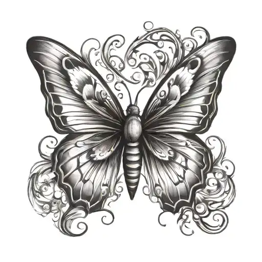 Butterfly With Wings Made Of Fire