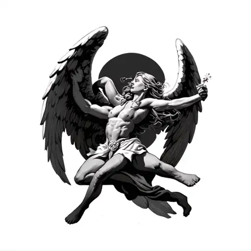 Angel Fighting Dark Figuers