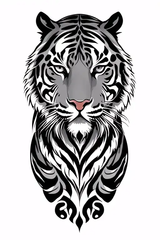 Polynesian Tiger And Pisces Zodiac Sign
