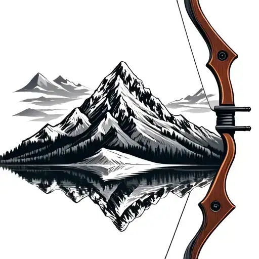 Mountain Range Inside Recurve Bow