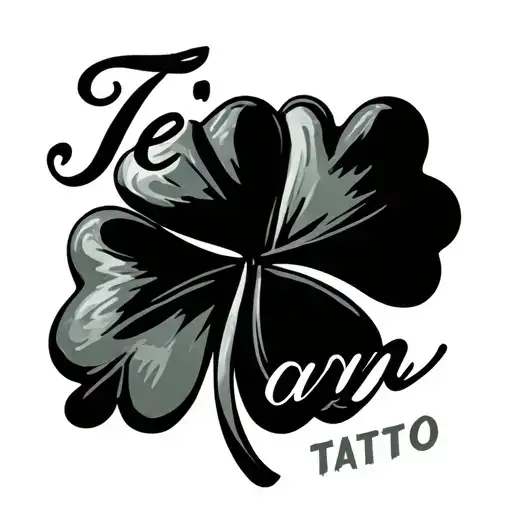 Grunge 4 Leaf Clover Intertwined With Word Team